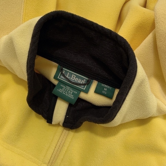 L.L. Bean Yellow Polartec Zip Up Fleece Coat - Picture 6 of 8